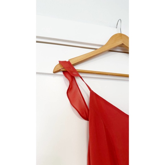 Lulus Flutter Strap A-line Chiffon Gown In Rusty Rose Dress sz XS - Picture 4 of 8